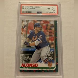 2019 Topps Holiday Pete Alonso Rookie Card Mets PSA 8.5 POP 31